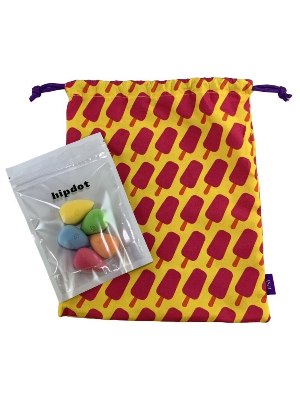 HipDot Beauty Mini Sponge Set of 5 Reusable with BONUS Makeup Bag Expands Soft